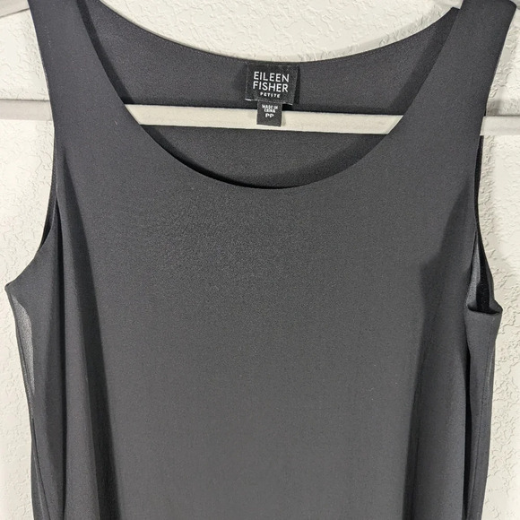 Eileen Fisher 100% Silk Asymmetrical Hem Minimalist Midi Dress in Petite PP - Picture 16 of 16